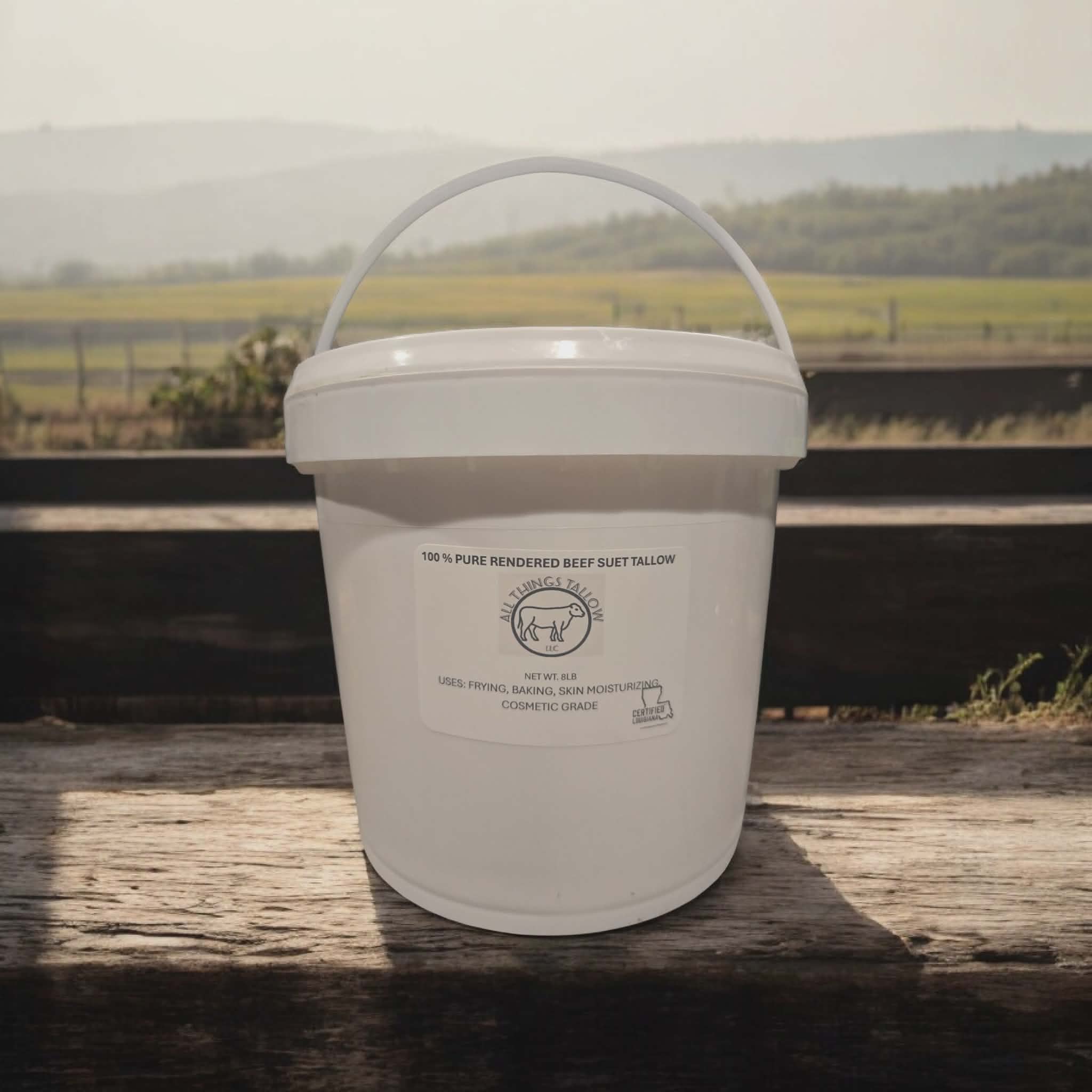 Gallon of 100% Pure Grass-Fed Suet Beef Tallow